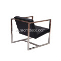 I-Angle Brushed Stainless Steel Lounge Chair